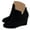 Black, variant on Women's Wedge Ankle Boots Stacked Mid Heel Western Suede Dress Booties for Women