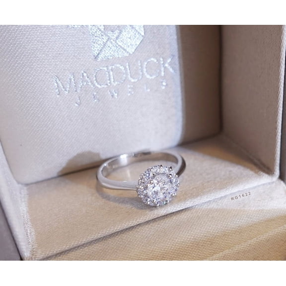 0.55 Cts Cubic Zirconia / Sterling Silver 925 Ring / Rhodium plated Nickel-Free / MadDuckJewels RG1622 / Thailand Jewelry