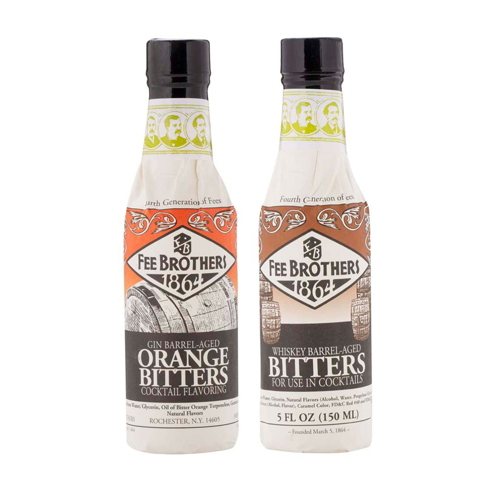 Fee Brothers BarrelAged Bitters 2 Pack 5 oz Gin Barrel Orange