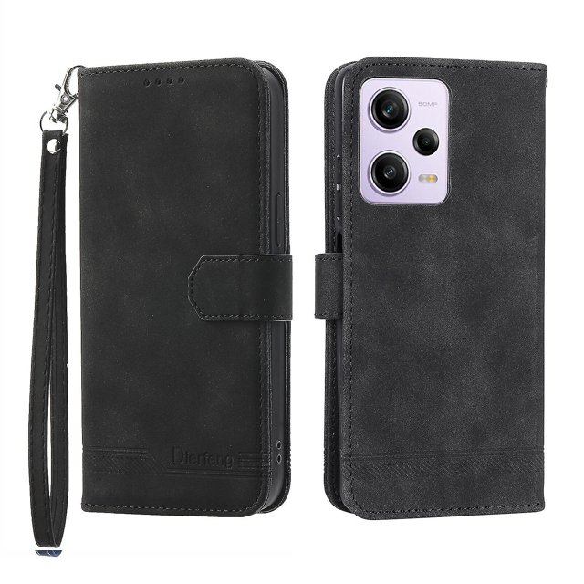 Funda romántica para Redmi Note 12 Pro 5g con cordón, orificio para altavoz, ranuras para tarjetas, función billetera, función atril y protección contra caídas.