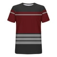thumbnail image 4 of Maean Men's Striped T Shirt Short Sleeve Round Neck Color Block Summer Tops Casual Tee for Mens, 4 of 5