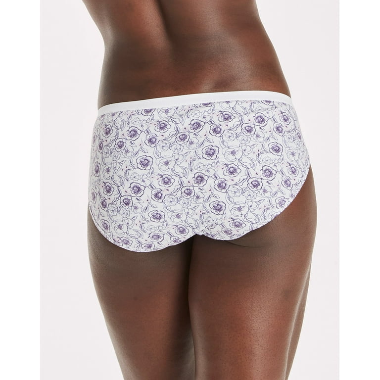 Hanes Ultimate Women's Breathable Cotton Bikini Underwear, 6-Pack Soft  Taupe/White/Nude/Light Buff/Nude Heather/Sugar Flower Sweet Dot 5