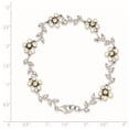 thumbnail image 2 of Auriga 925 Sterling Silver Pearl and Zirconia Floral Bracelet 7 inch for Women, 2 of 6