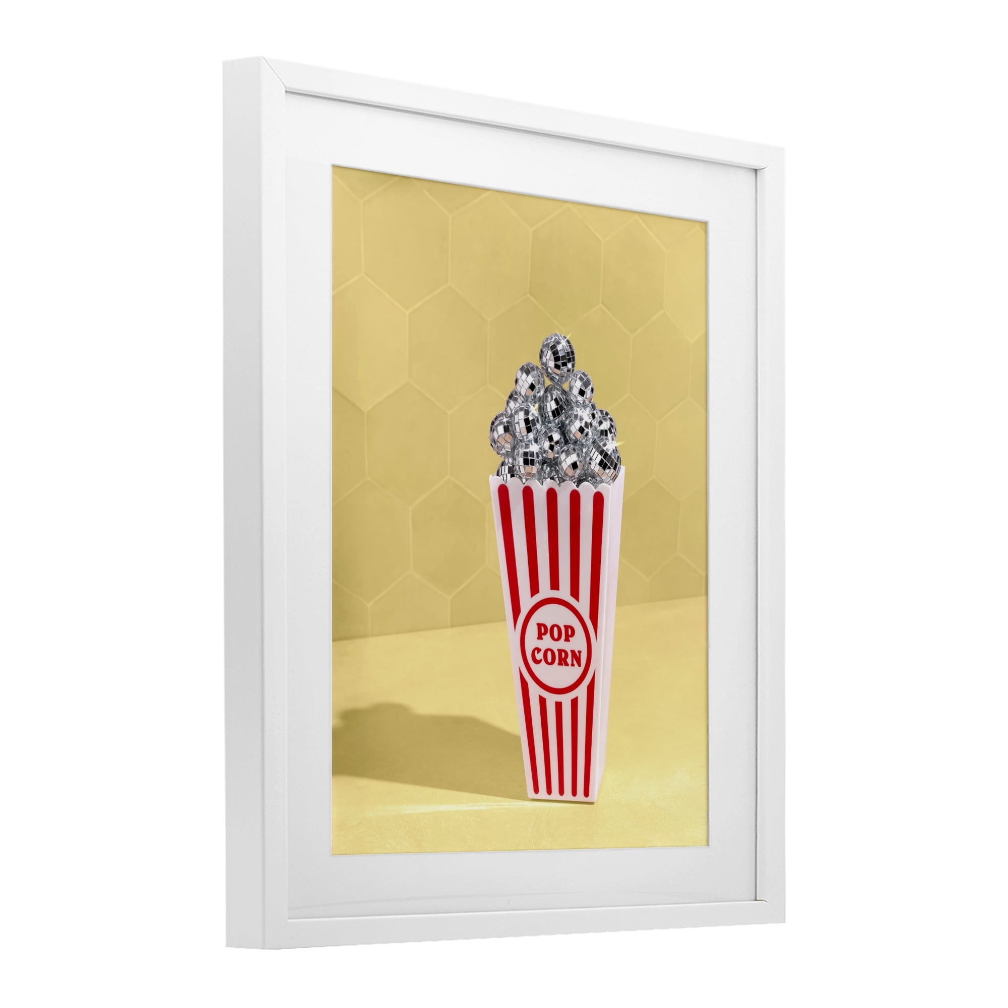 Stupell Industries Disco Filled Popcorn White Framed Print Under Glass, design by LISH Creative