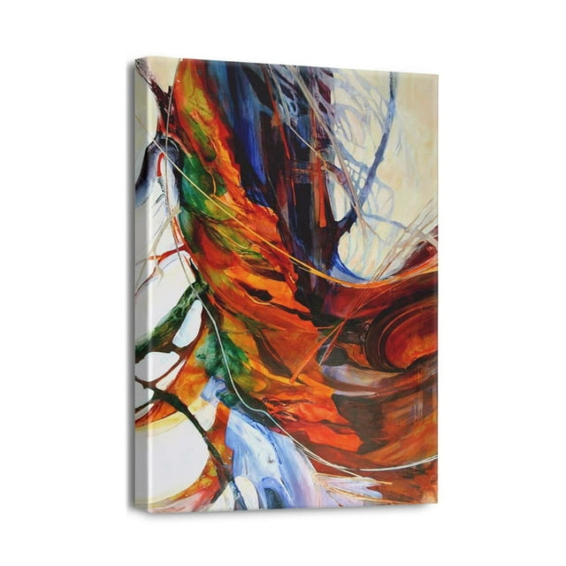 Colorful Blue Fantasy Wall Decor Abstract Graffiti Canvas Art Paintings for Modern Home (12x16inch)