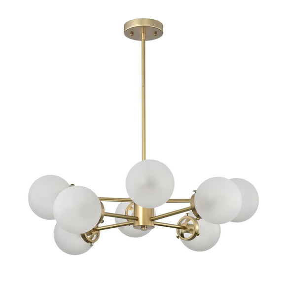Rion 26.9 in. 8-Light Indoor Matte Gold Finish Chandelier with Light Kit