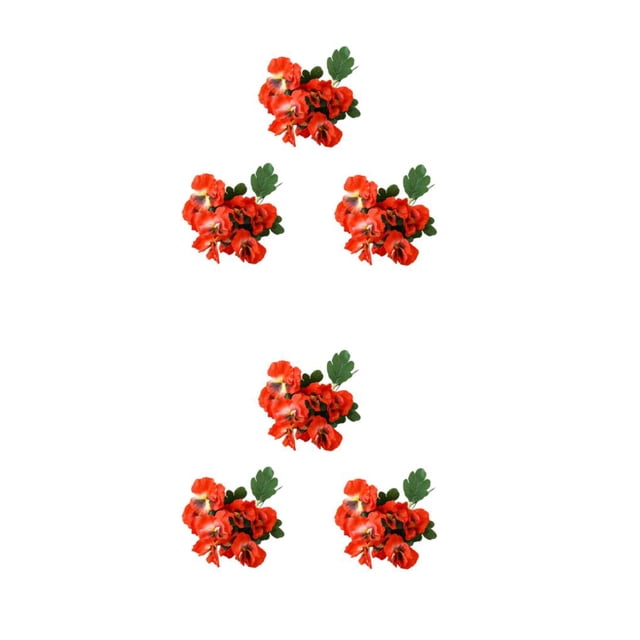 Naiovety 3 piezas de flores artificiales falso pensamiento planta ramo adornos para el hogar Rojo 2Conjunto