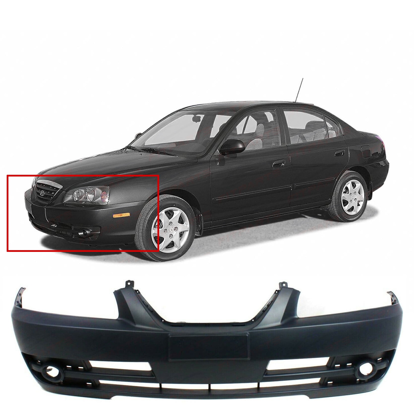 Primed Front Bumper Cover Fascia for 2004 2005 2006 Hyundai Elantra