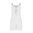 thumbnail image 5 of ABATAB Rompers for Women Casual Sleeveless Wide Leg Summer Jumpsuit Party Club Overalls with Pockets, 5 of 7