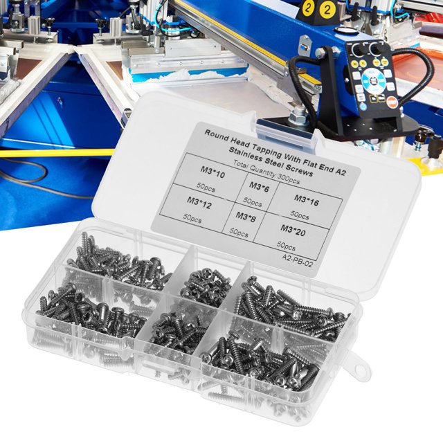 Kit de Tornillo de Acero inoxidable, tornillos de auto -toacado resistentes al desgaste de 300 pianas con caja de almacenamiento para la reparaciónica mecánica para el bricolaje de