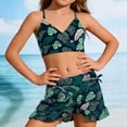 thumbnail image 2 of BXSRUTA Tween Girls 3 Piece Tankini Set Medium Size Quick Dry Swimsuits with Swim Skirt and Shorts for Beach Vacation, 2 of 7
