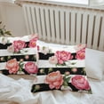 thumbnail image 5 of Pink Peony Outdoor Pillow Covers Pack of 2 Flowers Black And White Stripes Waterproof Throw Pillow Covers Decorative Cushion Cases for Patio Garden Tent Balcony Couch 16x16 inch, 5 of 8