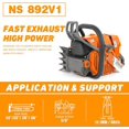 NEOTEC NS892 Gas Chainsaw with 36 Inch Bar and Chain,92cc 2Cycle
