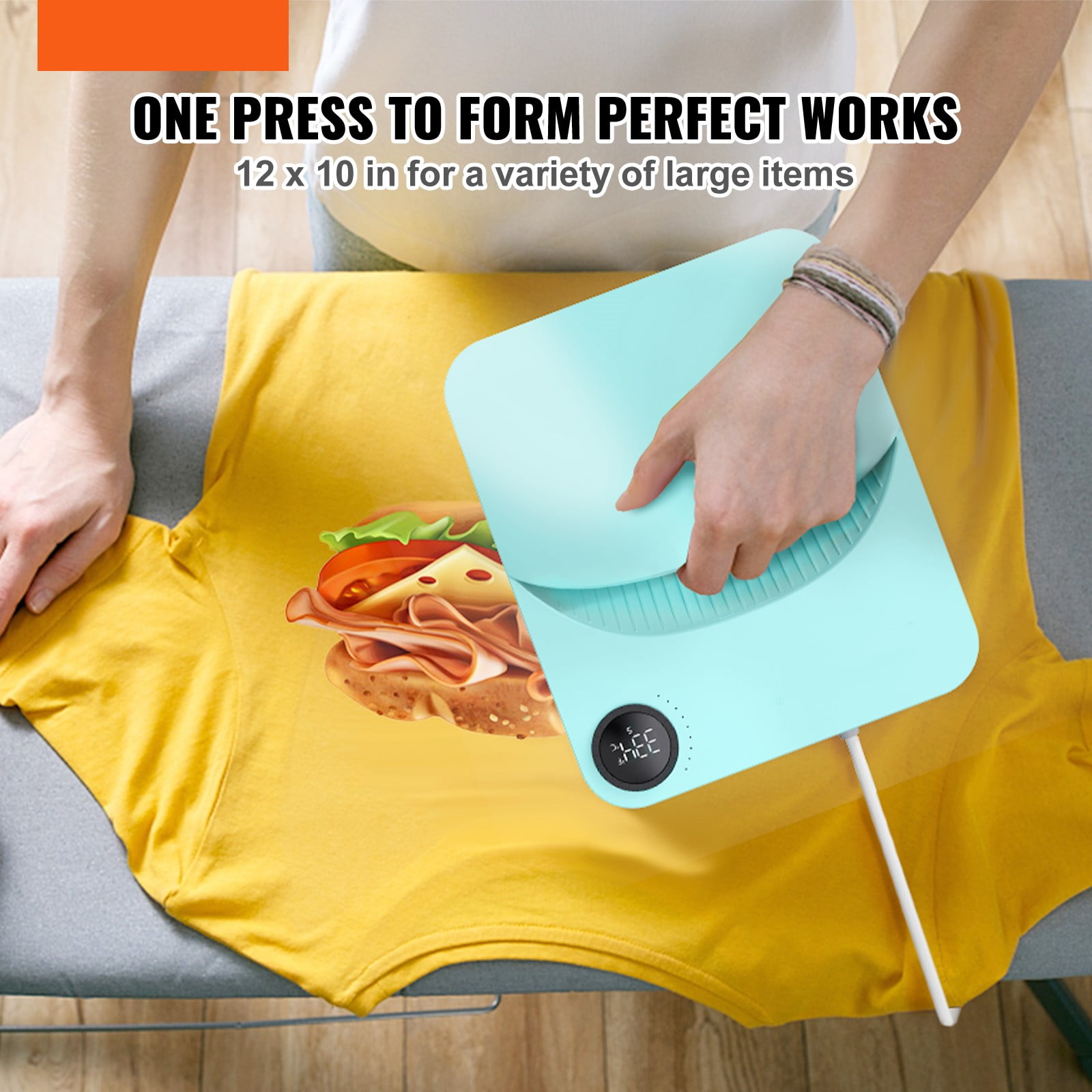 BENTISM Heat Press Machine 12" X 10", Portable Fast Heat-up Mini Easy Press with Timing Function & Insulated Base for Hat, Bags, Heating Transfer Projects, Green