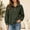 Army Green, variant on Women's Waffle Knit Henley Pullover Stand Collar Snap Button Long Sleeve Sweatshirt