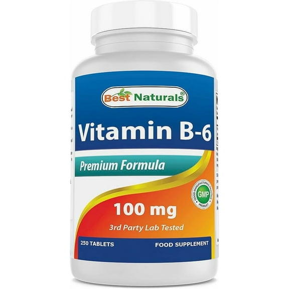 Best Naturals Vitamin B6 100 mg 250 Tablets