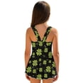 thumbnail image 2 of Xoenoiee Shamrock Heart Print Girls One Piece Sleeveless Swimsuit with Skirt St. Patrick's Day Tropical Kids Ruched Bathing Suit Quick Dry Swimwear Swim Dress, Size 8-9 Years, 2 of 7