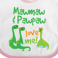 thumbnail image 4 of Inktastic Mawmaw and Pawpaw Love Me Boys Baby Bib, 4 of 4