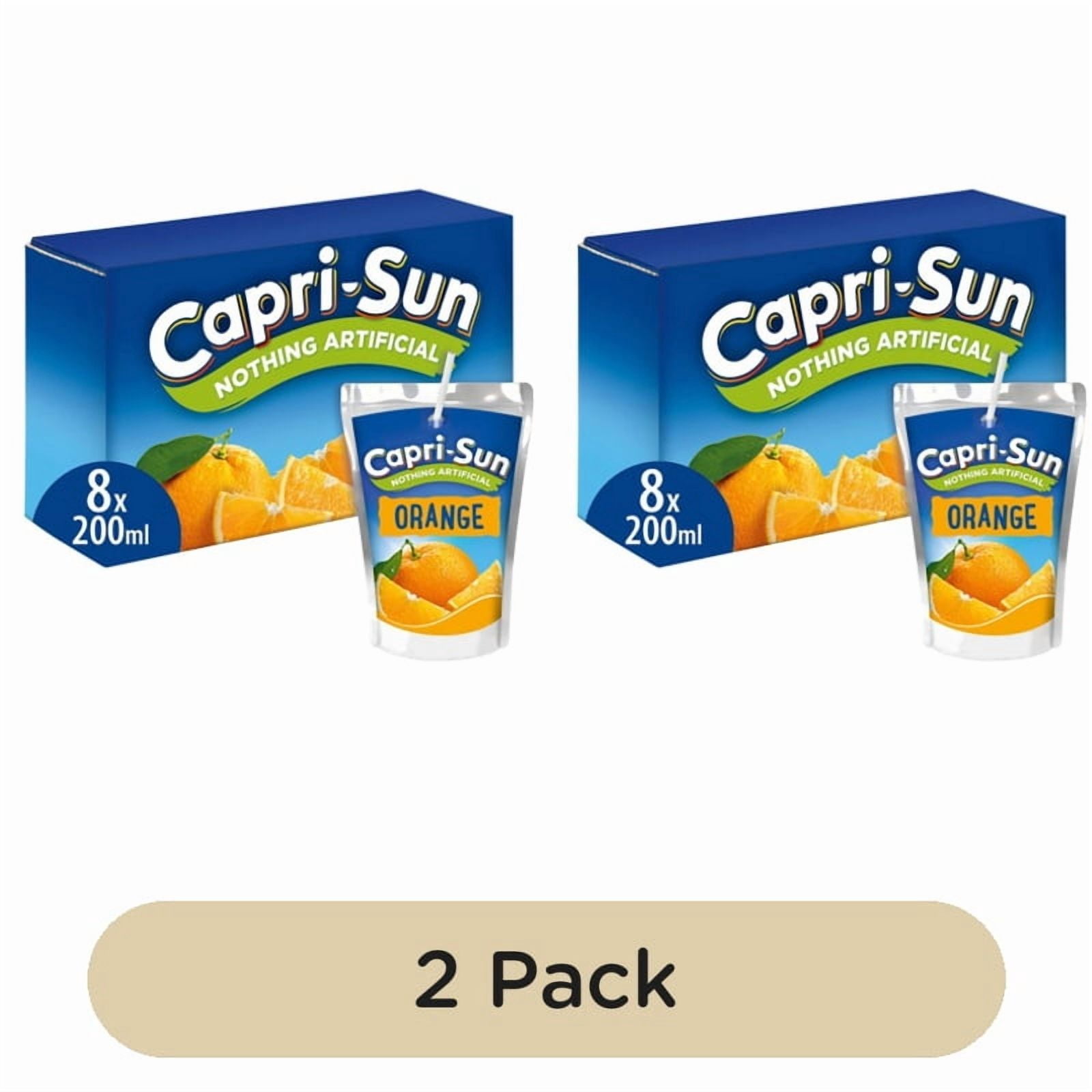 Capri Sun Orange 8 x 200ml, British Import (Pack of 2)