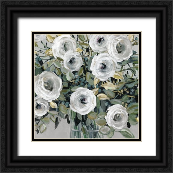 Robinson, Carol 12x12 Black Ornate Wood Framed with Double Matting Museum Art Print Titled - White Rose Parade