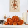 thumbnail image 2 of MXTPOV Halloween Pumpkin Decor 7Pcs Halloween Decorations Exquisite Pumpkin Decorations with Sequins Knitted Artificial Pumpkin Ornaments Thanksgiving Decorations Home Decor, 2 of 5