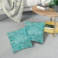 thumbnail image 5 of Aqua Turquoise Boho Throw Pillow Covers 20x20 Inch Bohemian Carpet Ethnic Decorative Square Pillow Cases Bohemian Carpet Ethnic Cushion Covers Farmhouse Home Decor For Sofa Couch Outdoor Set of 2, 5 of 6