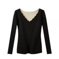 thumbnail image 1 of Minnieouse Camisa térmica Ropa interior de invierno Ropa de abrigo Moda Tamaño compacto Lavable Top Lencería larga Suministros para mujeres flexibles al Ropa interior Negro SG Minnieouse AP013685-02, 1 of 6