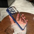 thumbnail image 1 of Luxury Plating Clear Phone Case For iPhone 15 14 11 12 13 Pro Max Plus Shockproof Cases Camera Lens Protection Cover Accessories, 1 of 7