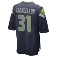 thumbnail image 3 of Men's Nike Kam Chancellor College Navy Seattle Seahawks Retired Player Game Jersey, 3 of 6