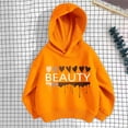 thumbnail image 2 of Chandail en Molleton à Col Rond pour Bébé en Liquidation, Chemise pour Enfants à Manches Longues, T-Shirt à Motif Imprimé, Col Rond, Hauts Courts Adaptés aux Filles, Sweat à Capuche pour Bébé, Hauts d'Hiver Orange 4T, 2 of 3