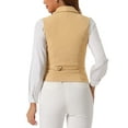thumbnail image 3 of CHALECO DE TRAJE DE MUJER INSPIRAR CHIC Doble Botón Negocios Con Solapa Chaleco Elegante M Caqui, 3 of 6