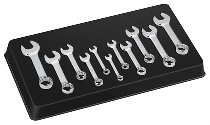 11 Pc. SAE Stubby Full Polished Combination Wrench Set 99505