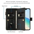 thumbnail image 3 of For iPhone Air Wallet Phone Case-PU Leather Magnetic Flip Cover with 9 Credit Card Slots,Zipper Pocket & Detachable Wrist Strap,Shockproof,Black,For iPhone Air, 3 of 7