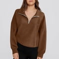 thumbnail image 6 of Half Zip Pullover Sweatshirt For Women Long Sleeve Casual Pullover Fleece Sweatshirt For Women Soft Sweatshirt 1/4 Zip, 6 of 6