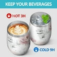 thumbnail image 4 of 12oz Stemless Wine Tumblers Pioneer Flower Floral Print Pattern Vacuum Insulated Stainless Steel Travel Tumbler Cups Mug with Lid and Straw for Champaign,Cocktail,Beer with Cleaning Brush, 4 of 5