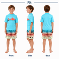 thumbnail image 2 of Big Chill Boys' Rash Guard Set - UPF 50+ Short Sleeve Swim Shirt and Bathing Suit Trunks - Swimwear Set for Boys (4-14), 2 of 7