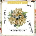 thumbnail image 2 of Gold Glitter Christmas Candle Wreath - Sparkling Artificial Poinsettia Flower Garland, Holiday Table Decor for Wedding Birthday Party Decorations, 2 of 8