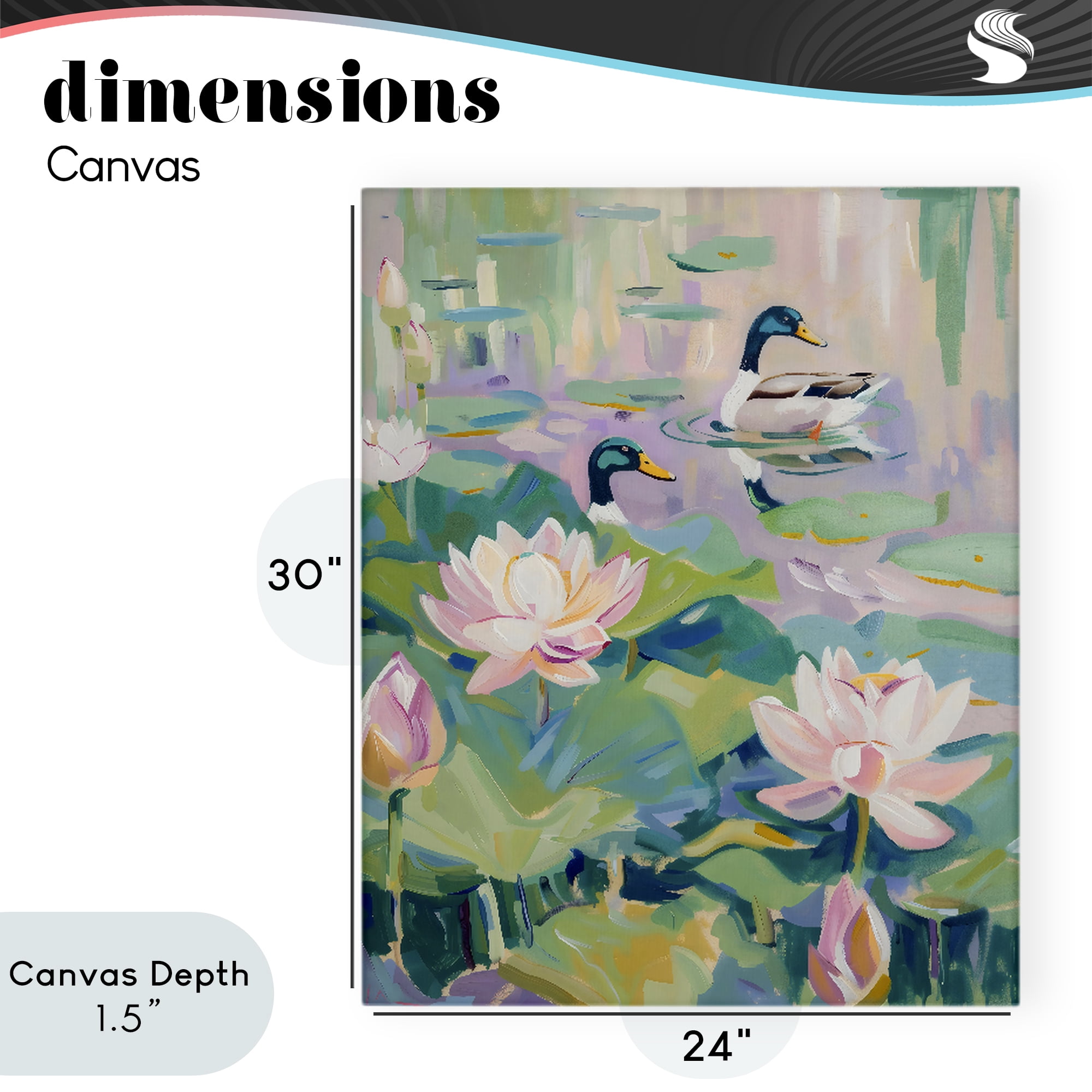 Stupell Industries Duck Pond with Lotus Flowers Canvas Wall Art, design by The Prints Vibe