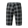 thumbnail image 5 of Pxiakgy mens shorts Male Summer Casual Slim Plaid Printed Shorts Zipper Fly Semi Elastic Waist Pocket Shorts Men Casual Shorts Black + 3XL, 5 of 6