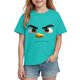 thumbnail image 5 of Tops de Manga Corta Linda con Impresión de Expresión Linda de Color Sólido para Niños Niños Niñas, Camiseta Cómoda Suelta para la Temporada Escolar, 5 of 6