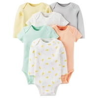 Newborn Baby Neutral Short and Longsleeve Bodysuit Set 6-Pieces