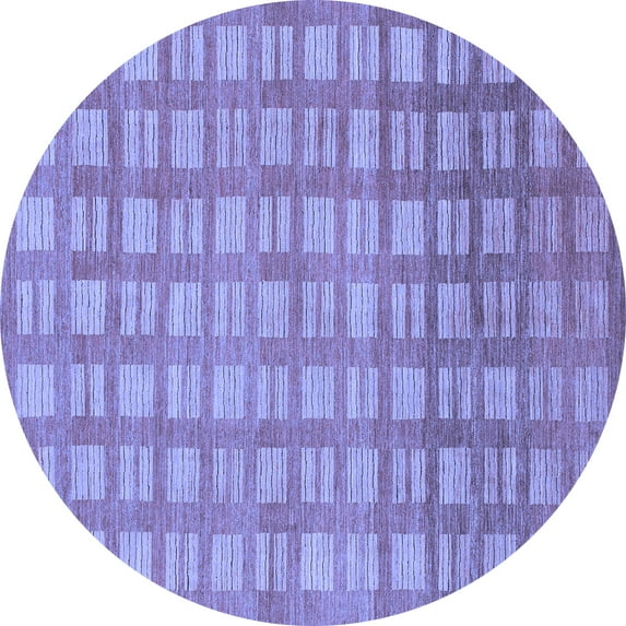 Ahgly Company Indoor Round Abstract Blue Modern Area Rugs, 5' Round