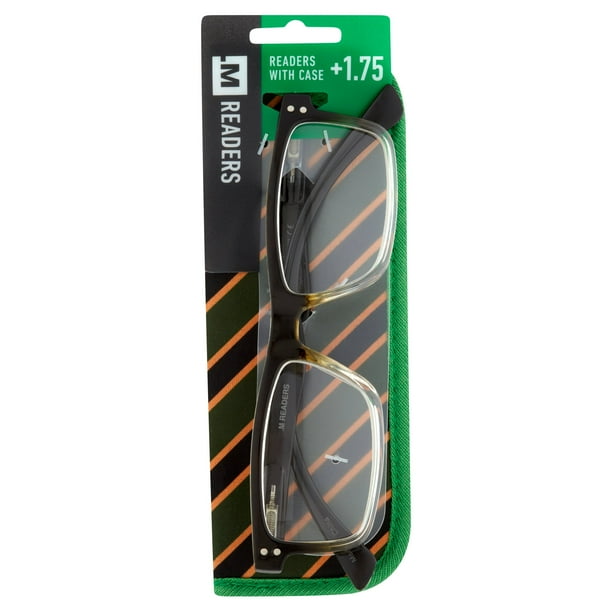 M+ Readers +1.75 Reading Glasses, Olive Fade