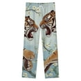 thumbnail image 4 of Tigers Clashing Blossoms Bloom Serene Winter Female Pants Flannel High Waist Women Pants Lady Warm Straight Leg Plush Trousers, 4 of 7