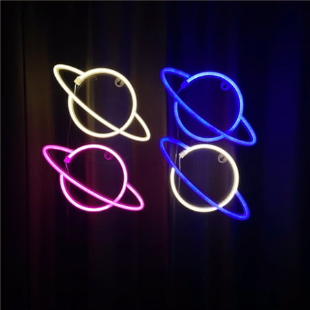 

RTR Planet Neon Led Night Light Neon Lights Decorative For Home Bedroom Bar Wedding Birthday Party Blue and Warm White