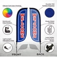 thumbnail image 4 of LookOurWay Feather Flag Pole Kit - 7 Feet Tall Advertising Banner with Fiberglass Pole Set and Ground Spike for Business Promotion - Open Flags - Welcome Blue & Red, 4 of 4