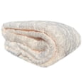 thumbnail image 3 of Sherpa Beige Embossed Throw Plush Cozy Super Soft Bed Blanket, 3 of 5