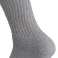 thumbnail image 3 of Solid Cotton Cushion Crew Socks for Women and Men Gray 6 Pairs Size 10-13, 3 of 9