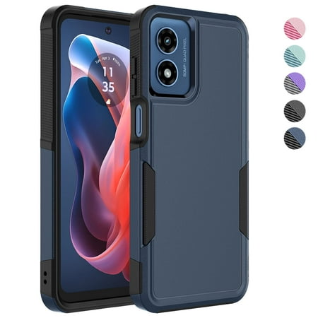 Ebizware Shockproof Heavy Duty Cell Phone Case for Motorola Moto G Play 4G, Dark Blue