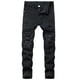thumbnail image 3 of Pantalones vaqueros rectos de algodón con agujeros rasgados para hombre, pantalones casuales, pantalones vaqueros largos, pantalones para hombre, 3 of 7